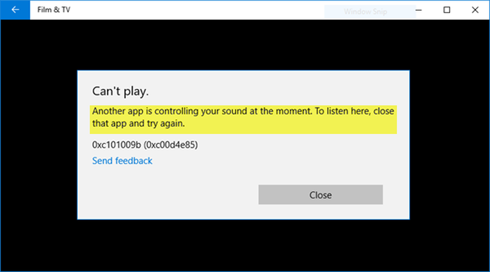 Your Sound-Driver is currently used by another application. Close any application using your Sound-Driver and try again.