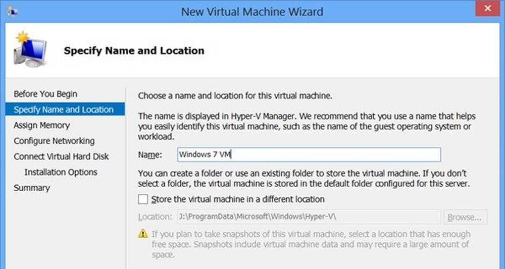 Existing folder. New Virtual Machine Wizard.