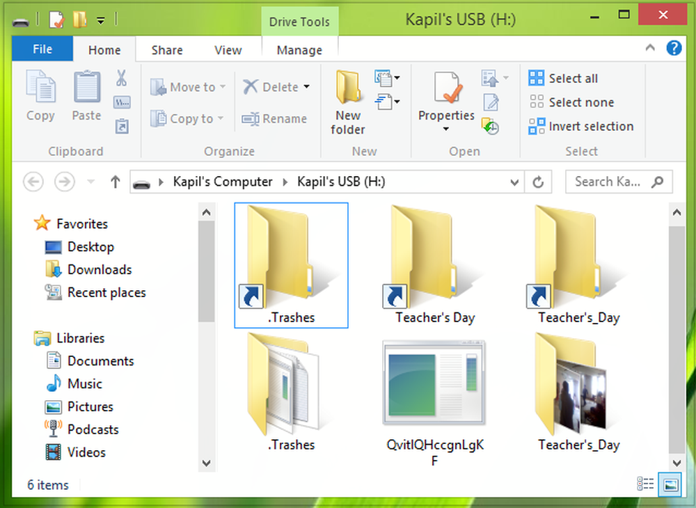 Existing folders