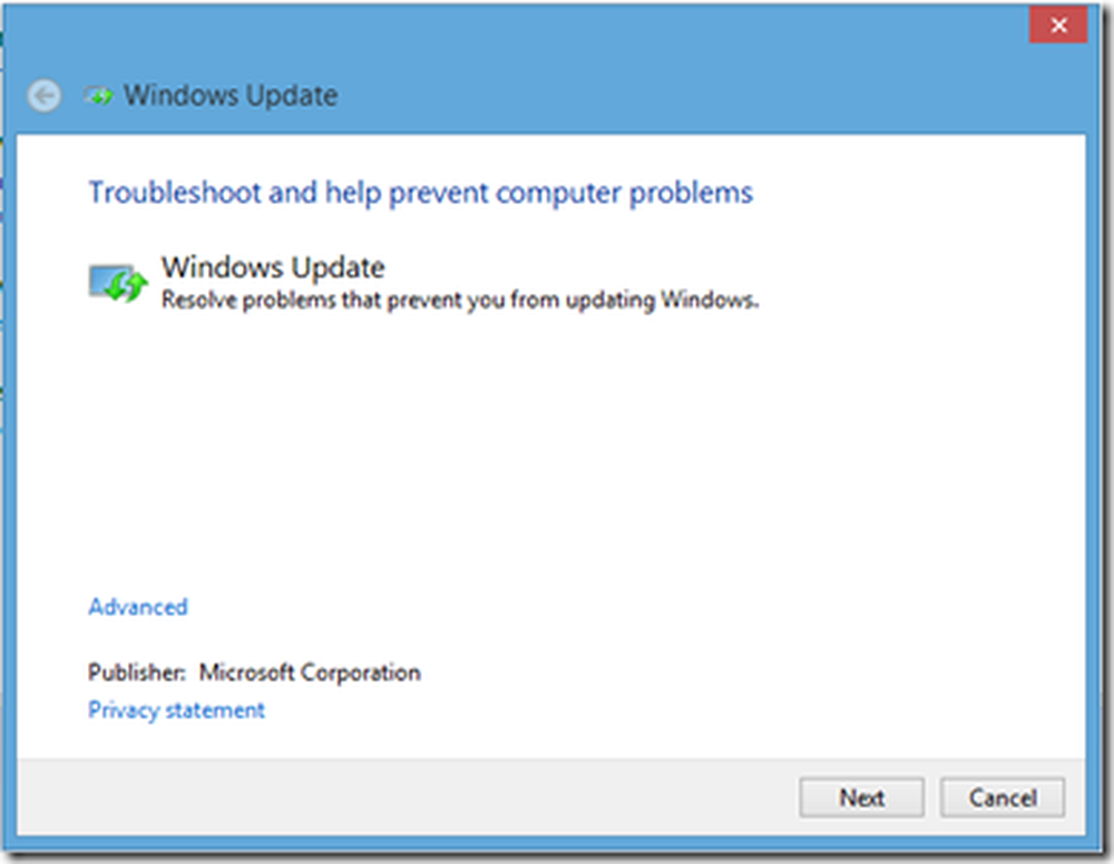 Windows update troubleshooter