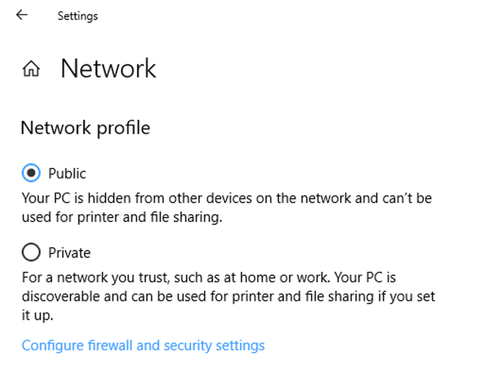 Network profile