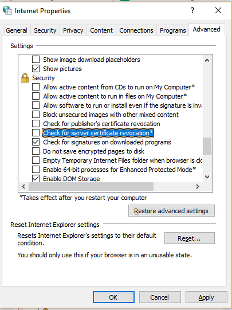 Cert unable to check revocation. SSL сертификат отозван. Revoked сертификат. Check for Server Certificate Revocation”. Убрать галочку с check for Publisher's Certificate Revocation.