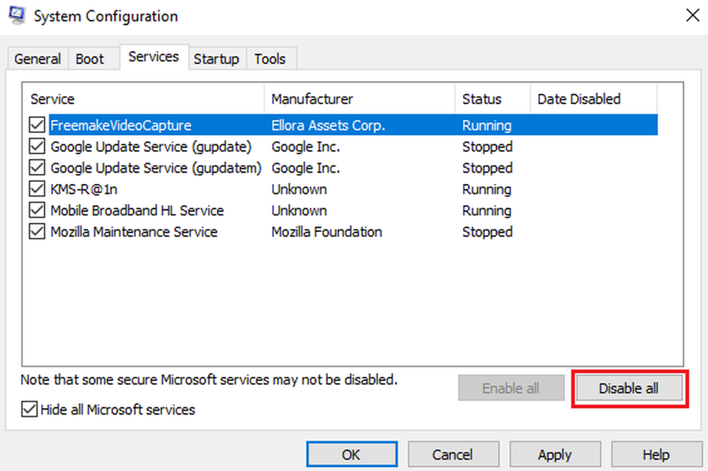 Enable system configuration