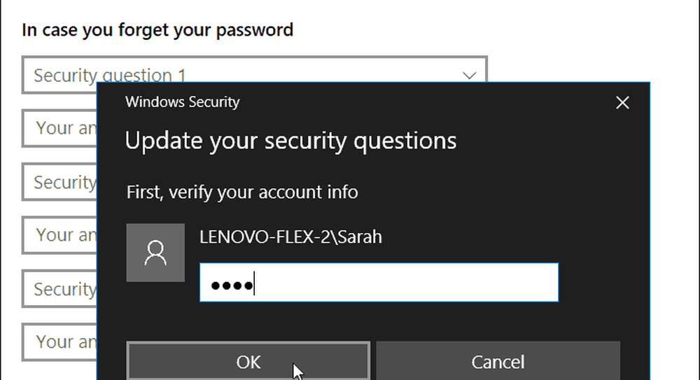 Security question. Security vopros. Windows privacy questions.