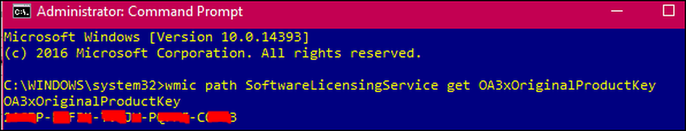 Wmic path softwarelicensingservice get oa3xoriginalproductkey